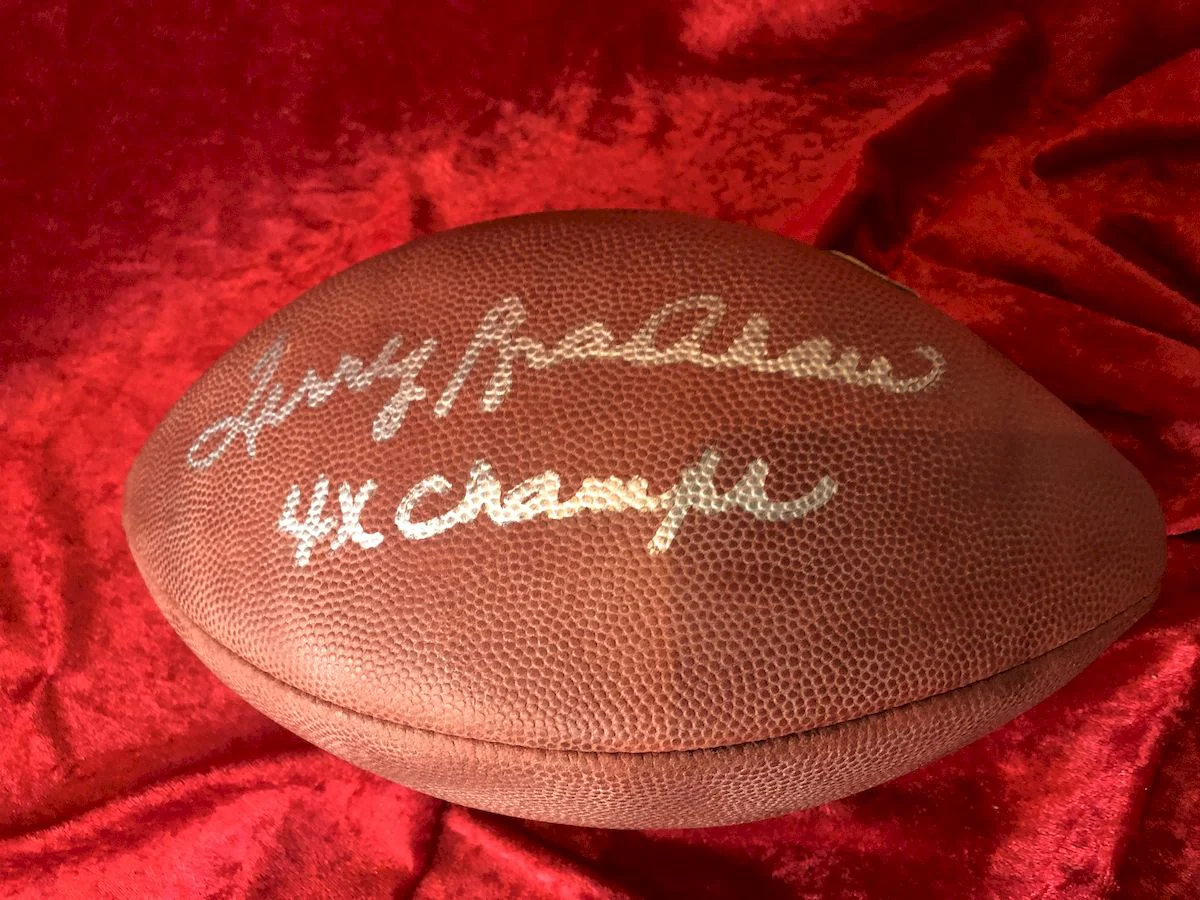 Terry Bradshaw Pittsburgh Steelers Autographed Football & Action Figure in Shadowbox (Copy) - Image 3