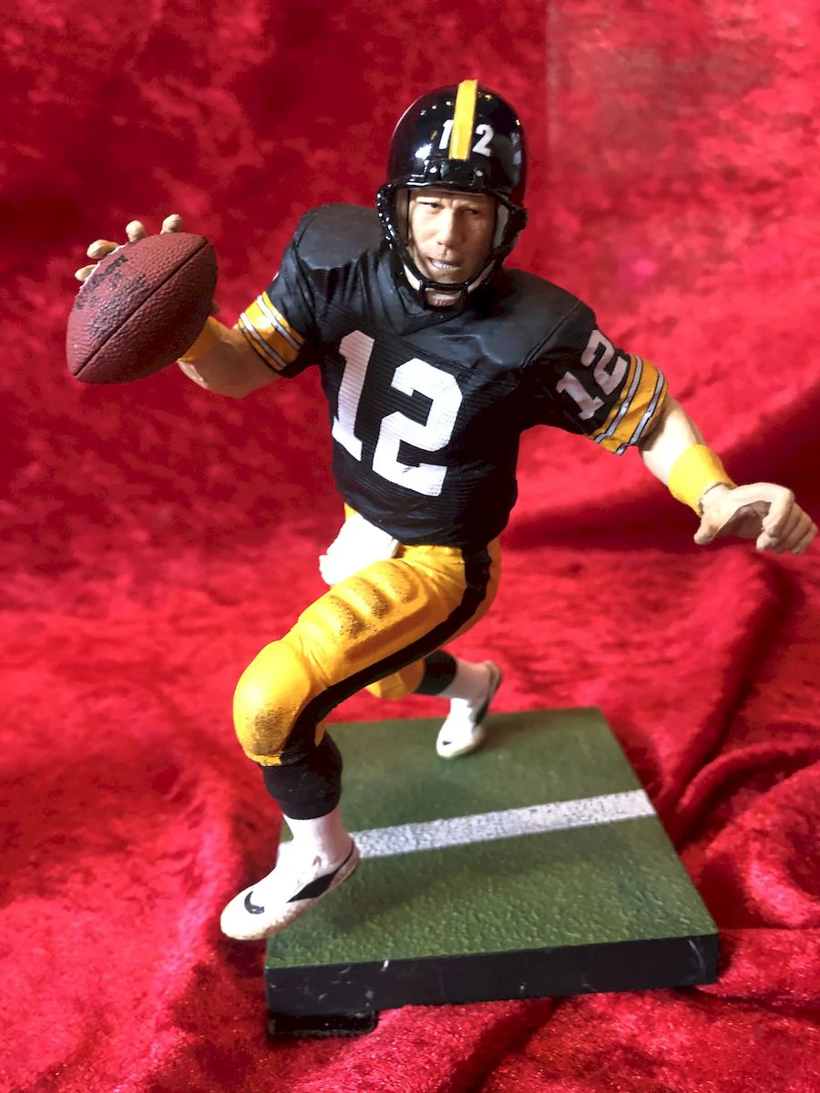 Terry Bradshaw Pittsburgh Steelers Autographed Football & Action Figure in Shadowbox (Copy) - Image 6