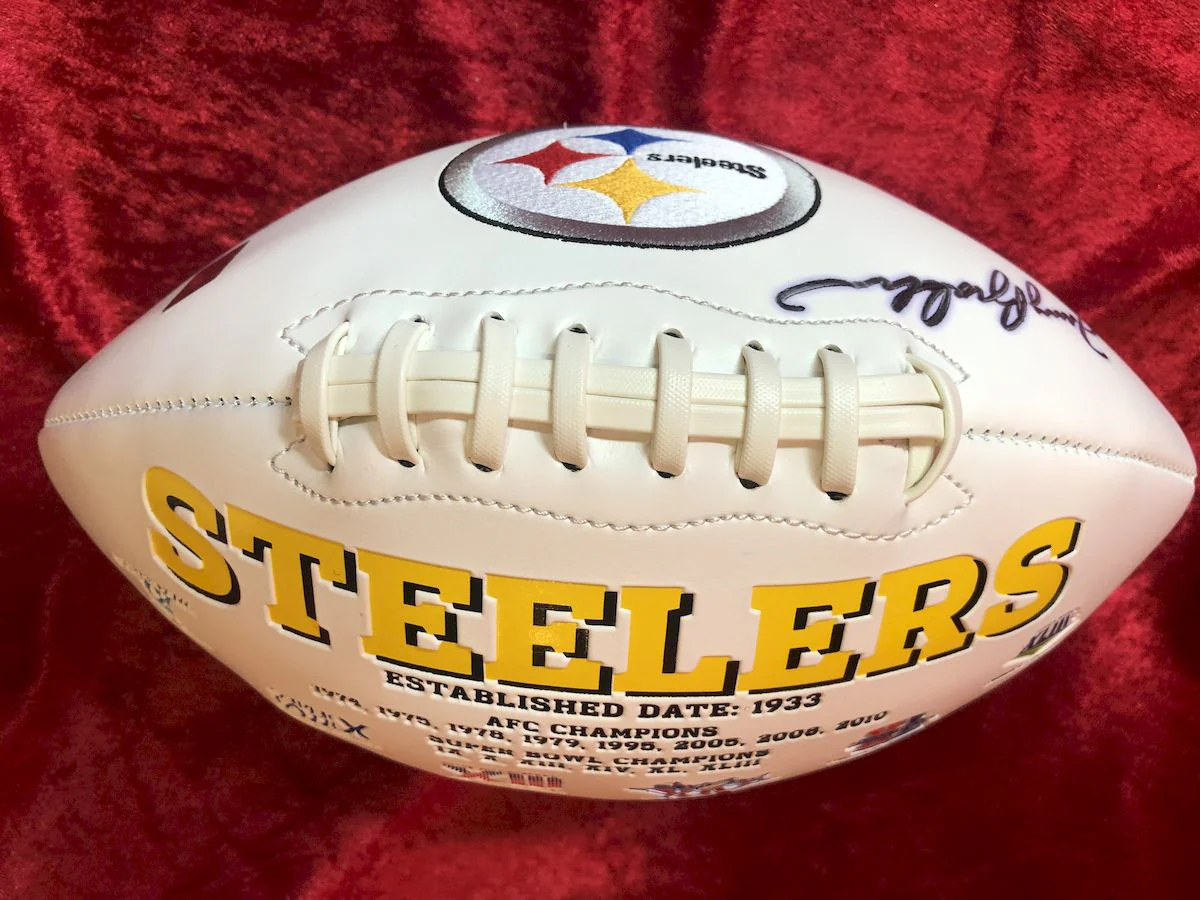 Terry Bradshaw Steelers Certified Authentic Autographed Football Shadowbox - Image 3