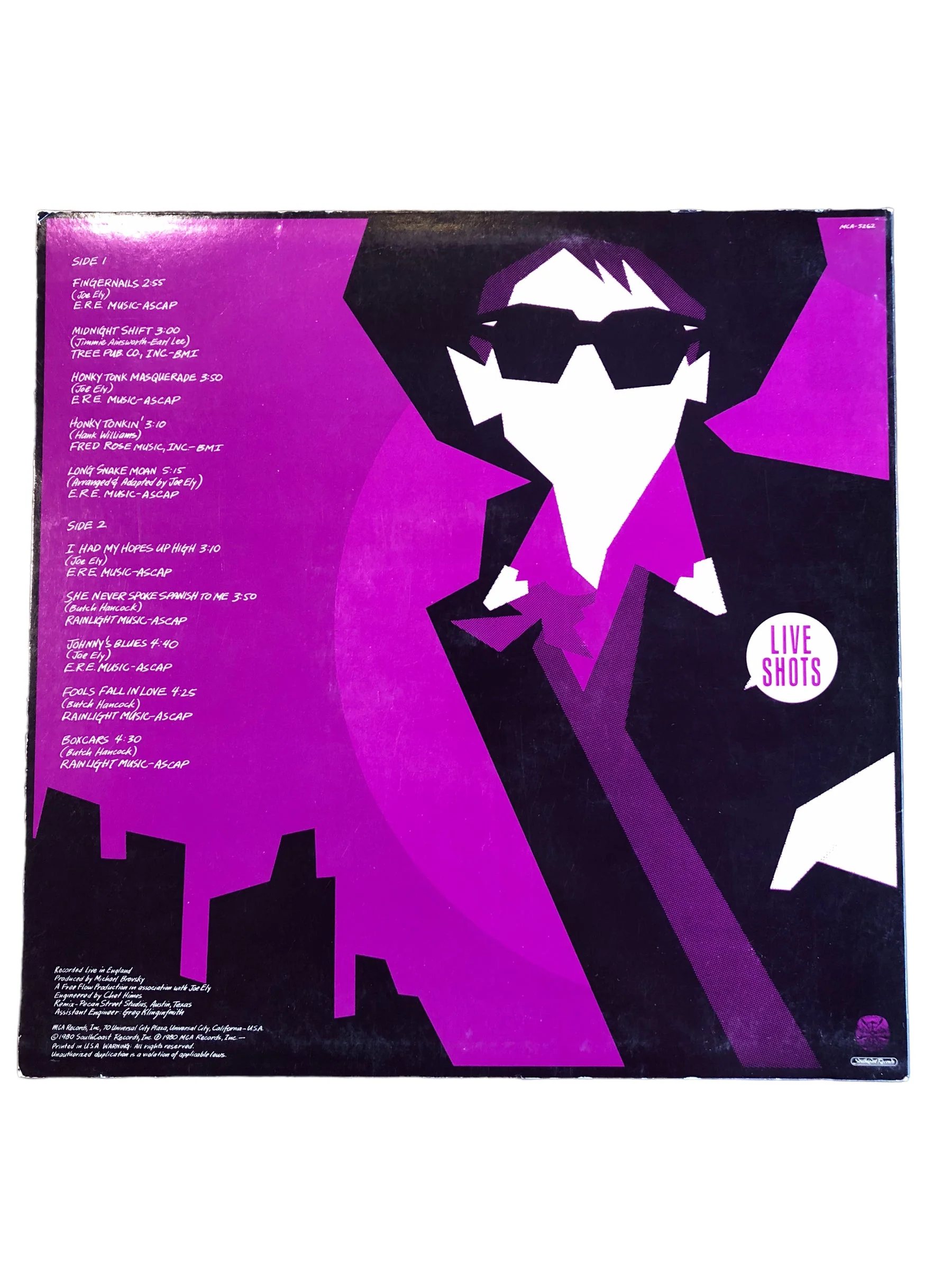 The Joe Ely Band - Live Shots - Gold Stamp Promo with Bonus 7" Disc - MCA 5262 - Image 2
