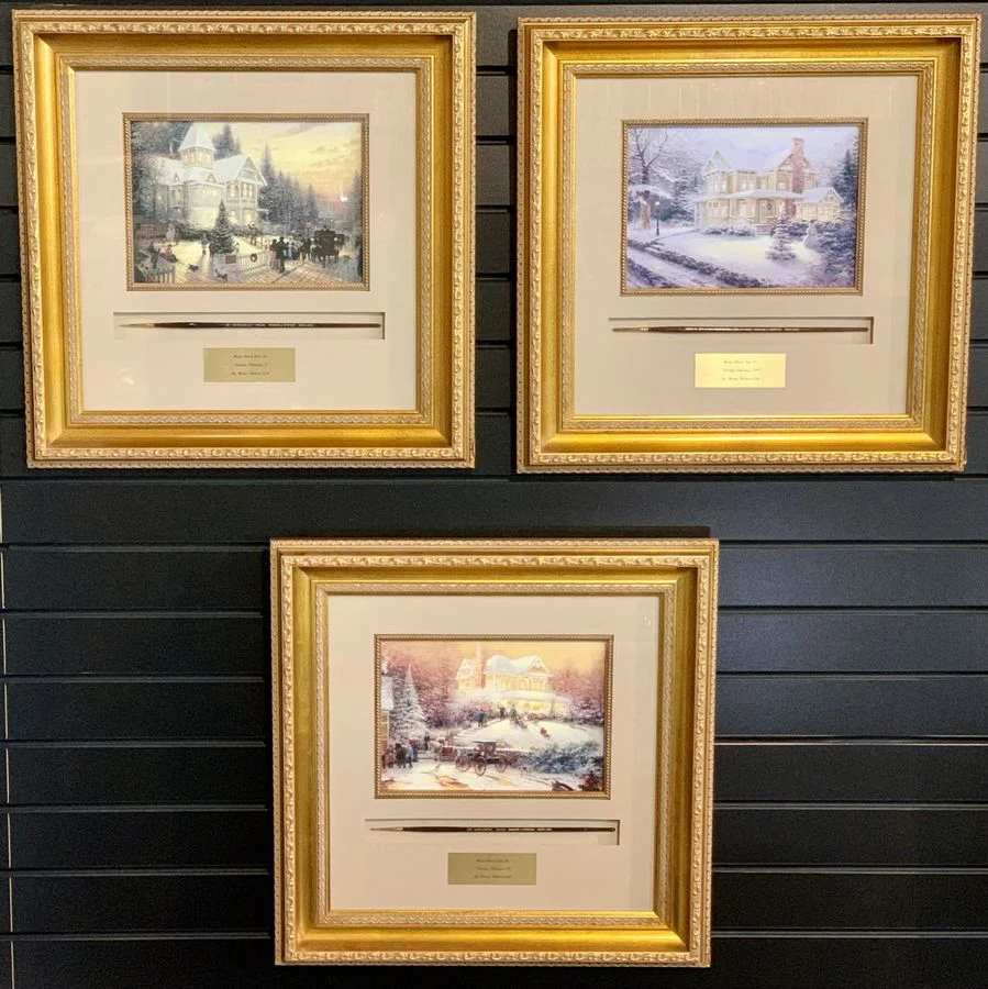 Thomas Kinkade Framed Master Brush Used w/ Victorian Christmas I-III Prints /20 - Image 10