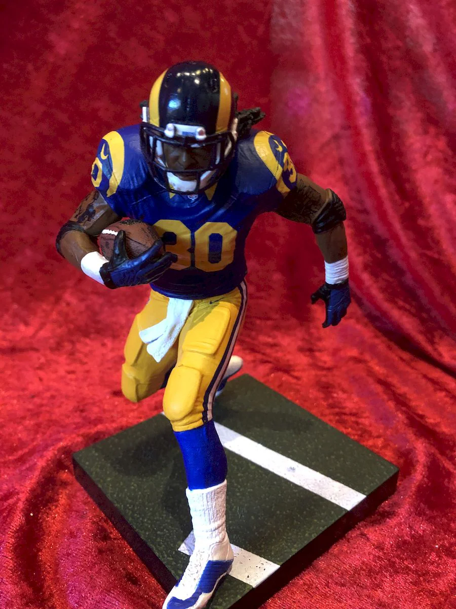 Todd Gurley Los Angeles Rams Autographed Football & Action Figure in Shadowbox - Image 3
