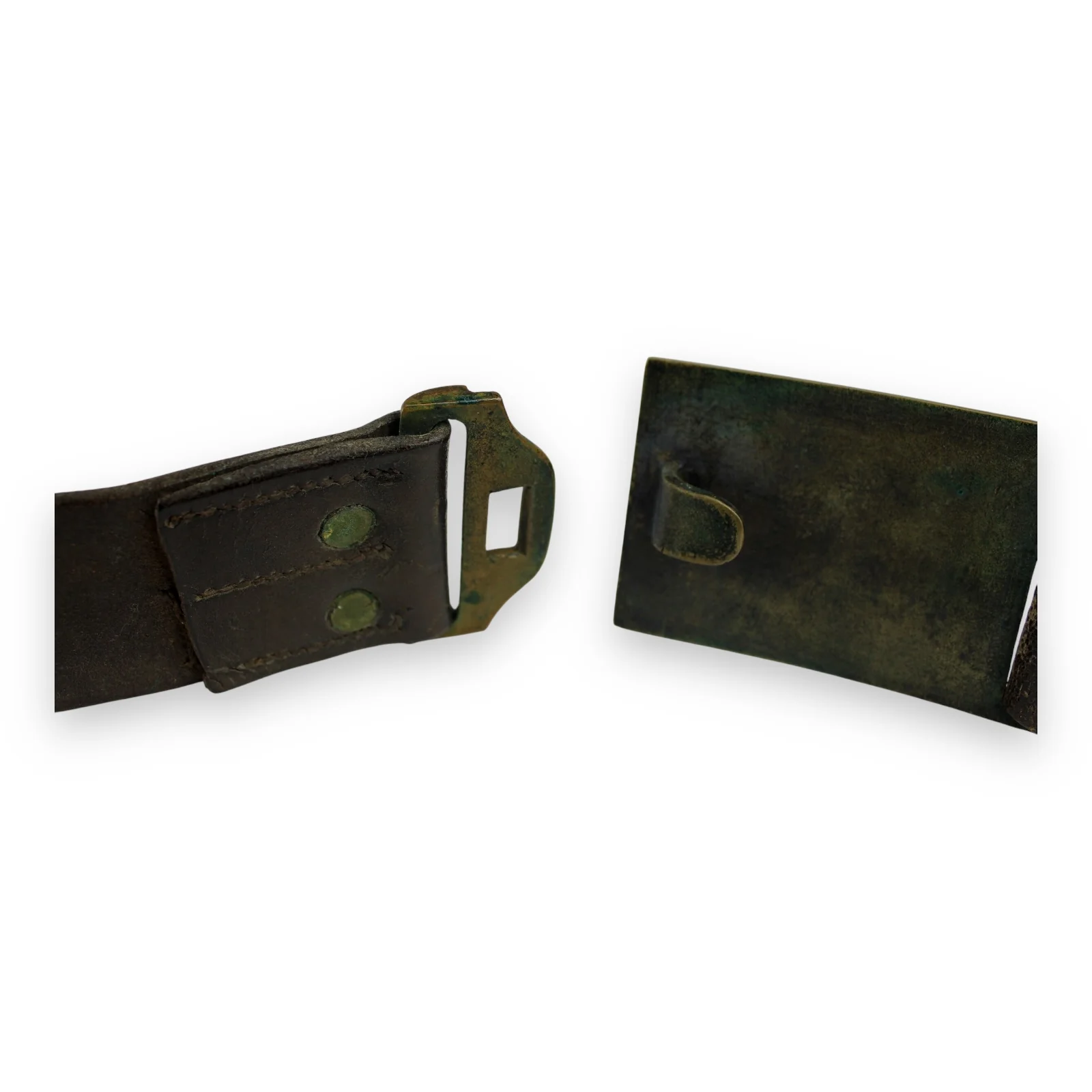 U.S. 19th Century Military Brass Buckle with Original Leather Belt - Image 4