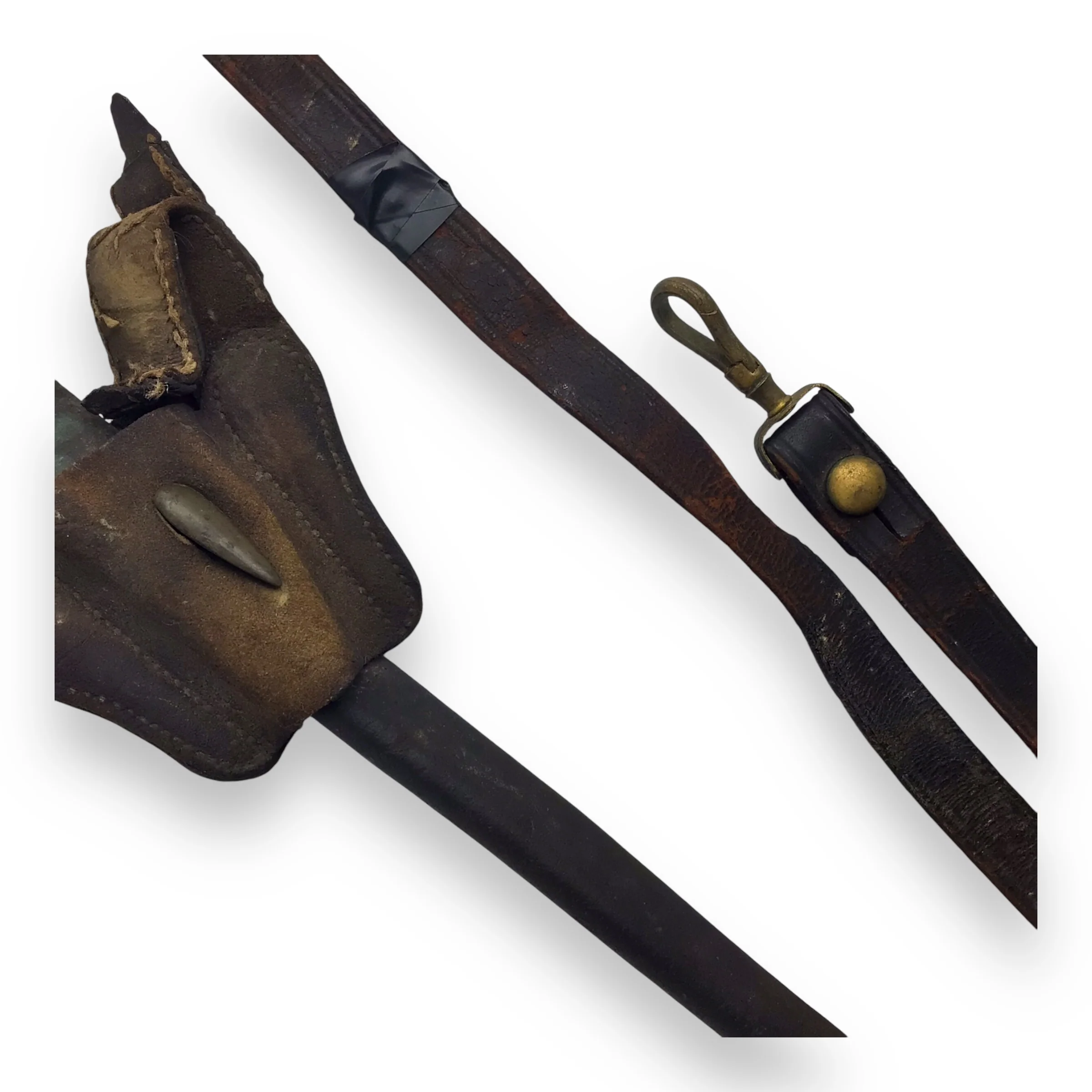 U.S. Civil War Bayonet w/ Holster & Rare Leather Belt Hanger – 19th Century - Image 10