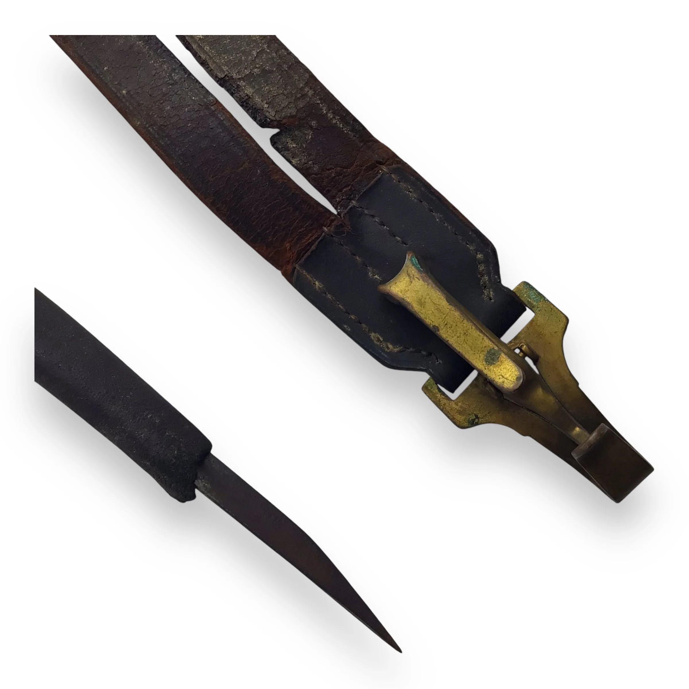 U.S. Civil War Bayonet w/ Holster & Rare Leather Belt Hanger – 19th Century - Image 16