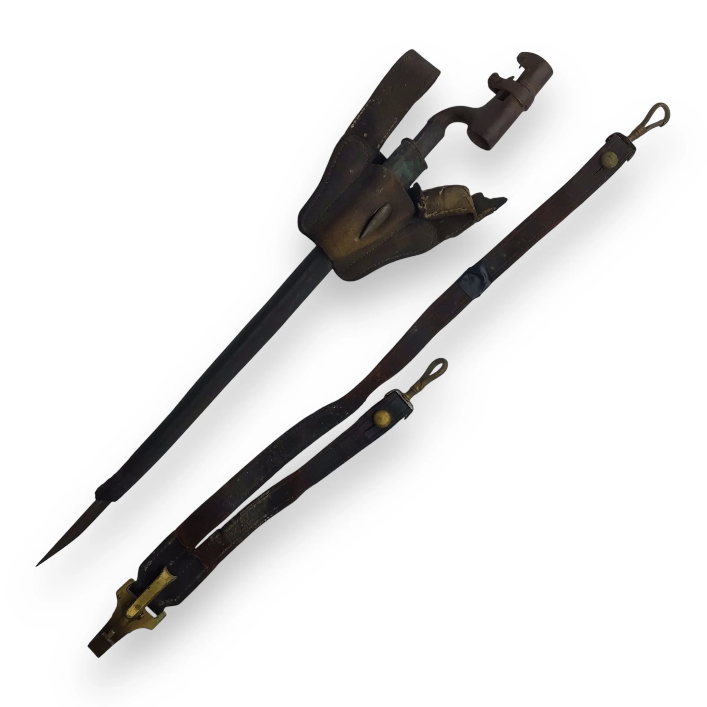 U.S. Civil War Bayonet w/ Holster & Rare Leather Belt Hanger – 19th Century - Image 17