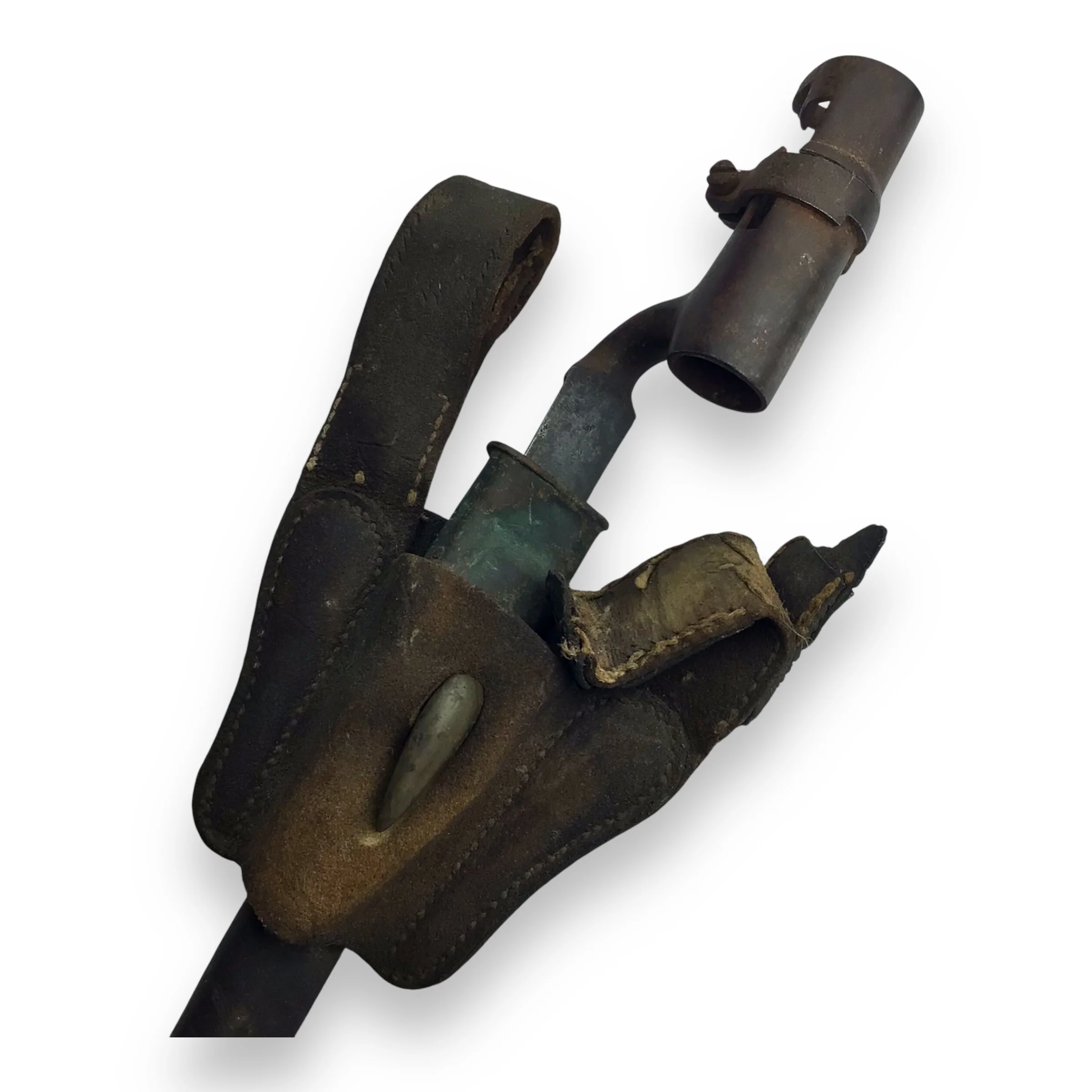U.S. Civil War Bayonet w/ Holster & Rare Leather Belt Hanger – 19th Century - Image 5