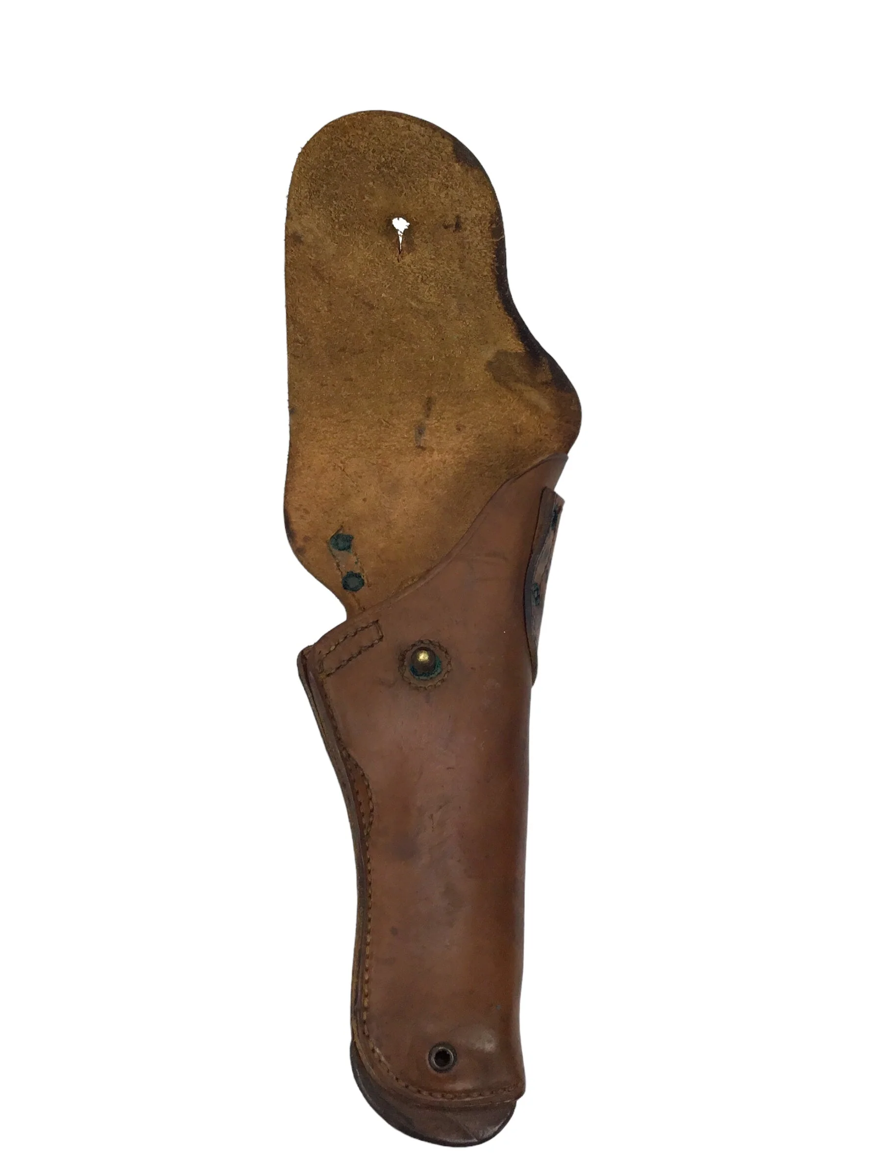 U.S. WWII leather pistol holster marked "U.S." on flap, further marked "Milwaukee Saddlery Co., 1942" - Image 4