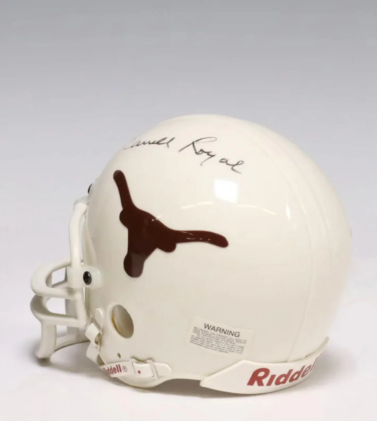 U.T. Longhorns Football Mini Helmet Signed By Darrell Royal - Image 3