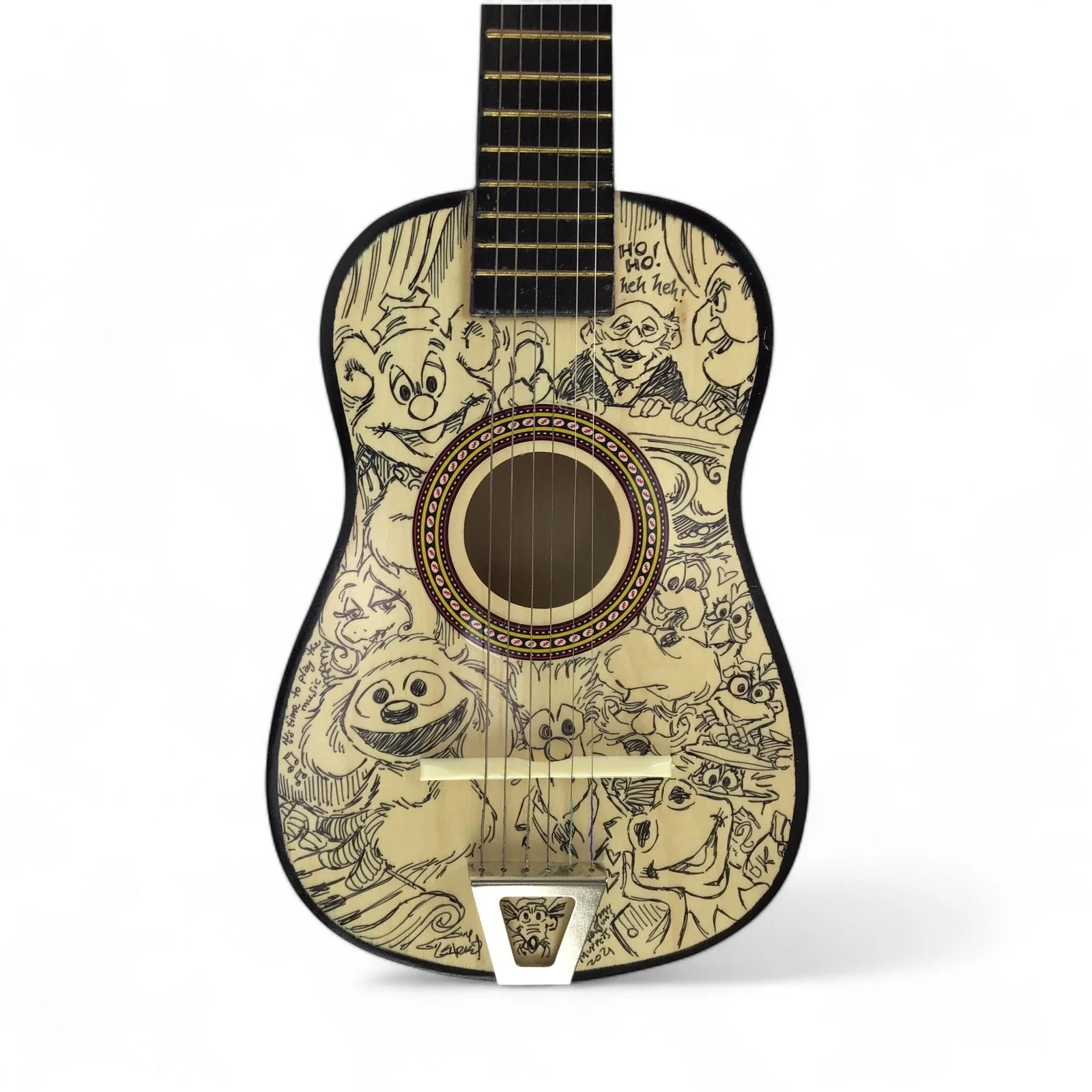 Rare Hand-Illustrated Muppets String Guitar by Guy Gilchrist – JSA Certified - Image 4