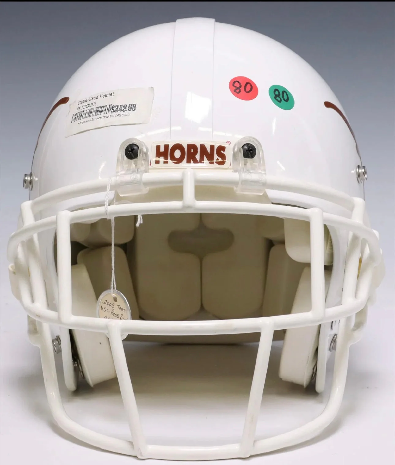 University Of Texas Longhorns Game Used Helmet Rose Bowl Tim Crowder - Image 2