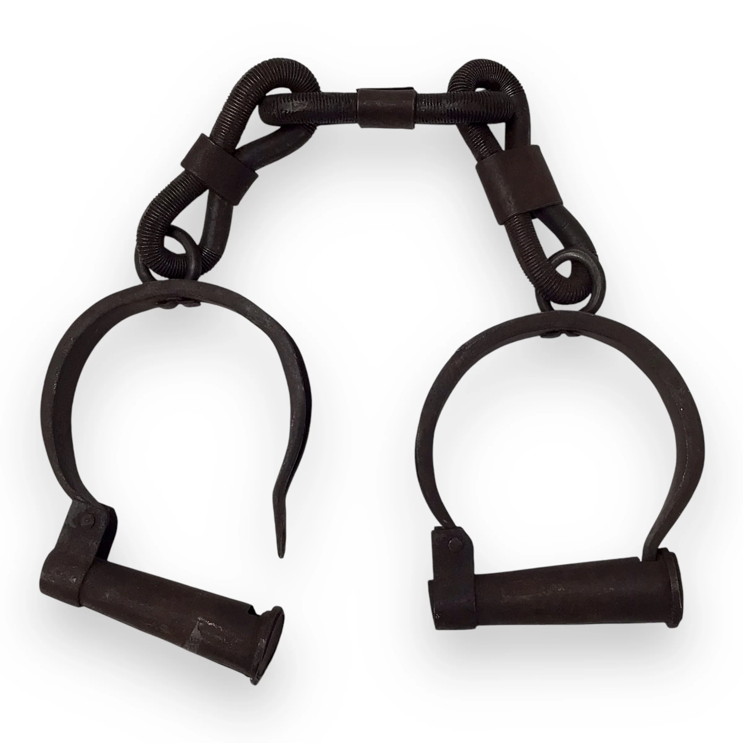 Civil War Era Iron Shackles / Handcuffs – Forged Prisoner Restraints Relic - Image 2