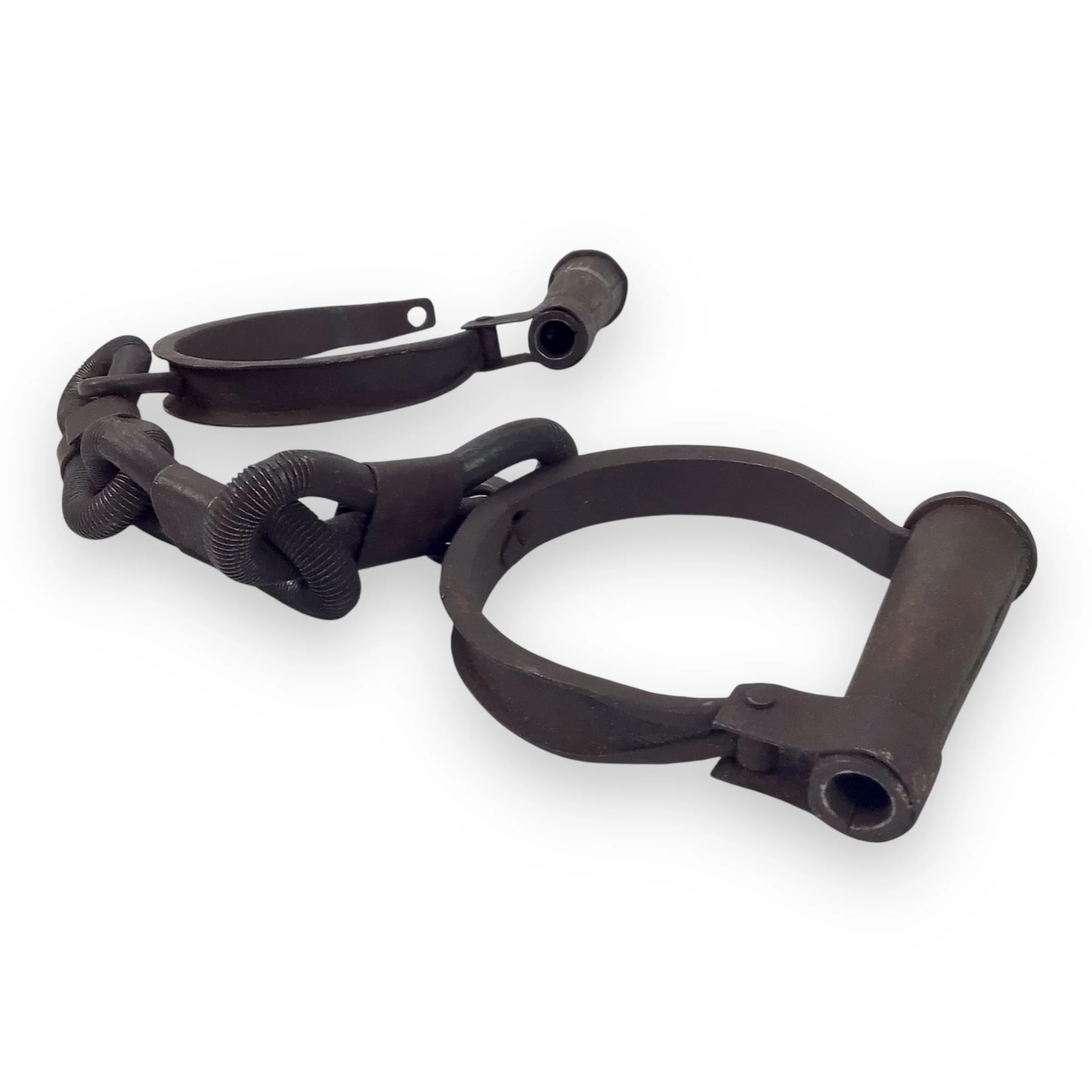 Civil War Era Iron Shackles / Handcuffs – Forged Prisoner Restraints Relic - Image 3