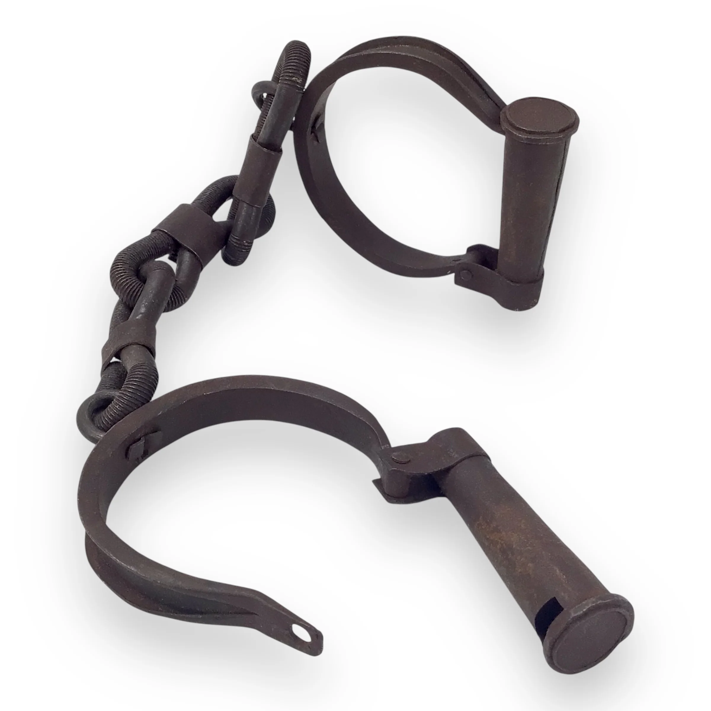 Civil War Era Iron Shackles / Handcuffs – Forged Prisoner Restraints Relic - Image 5