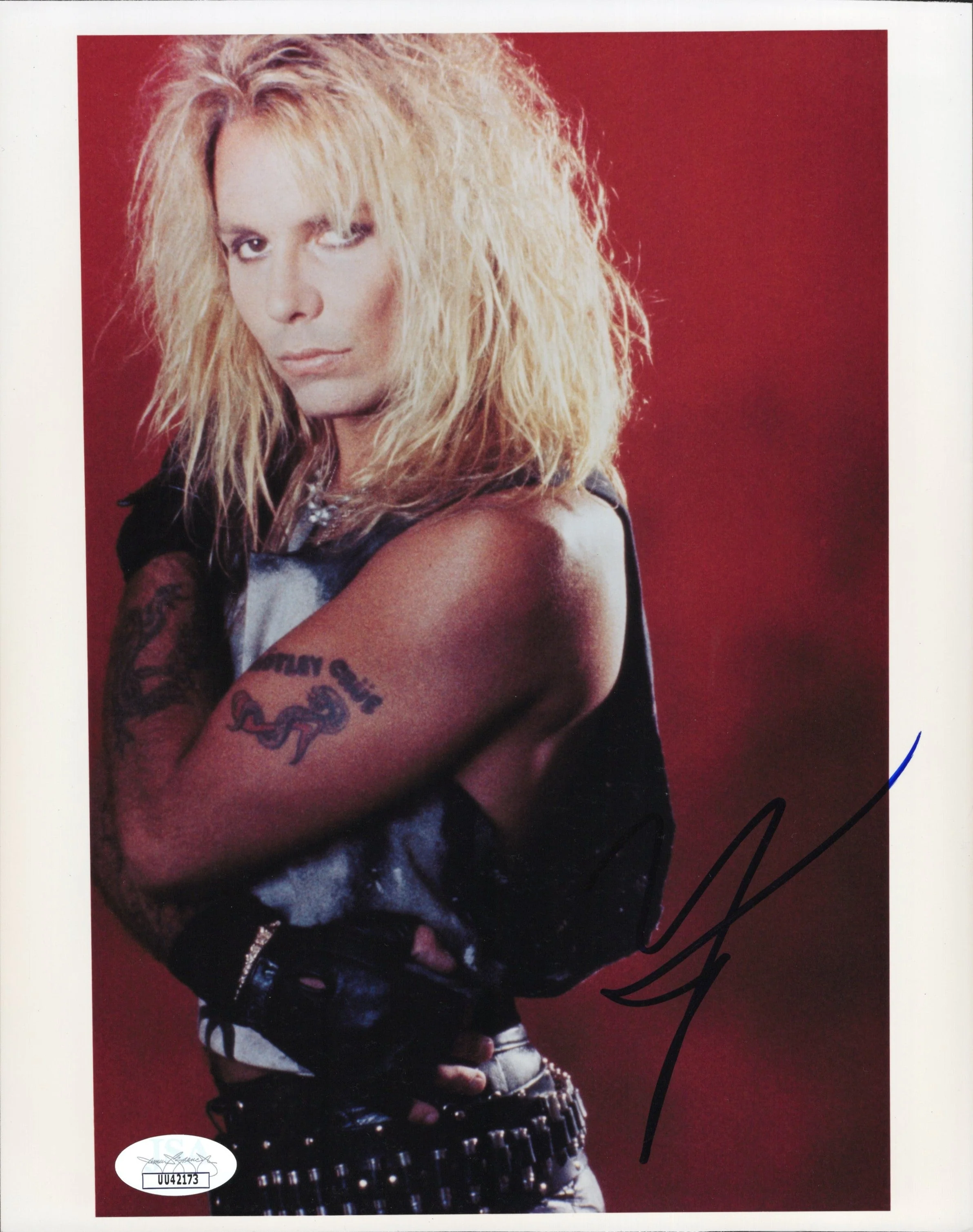 Vince Neil Signed Photo 8x10 Motley Crue Early Rare JSA & PSA LOA