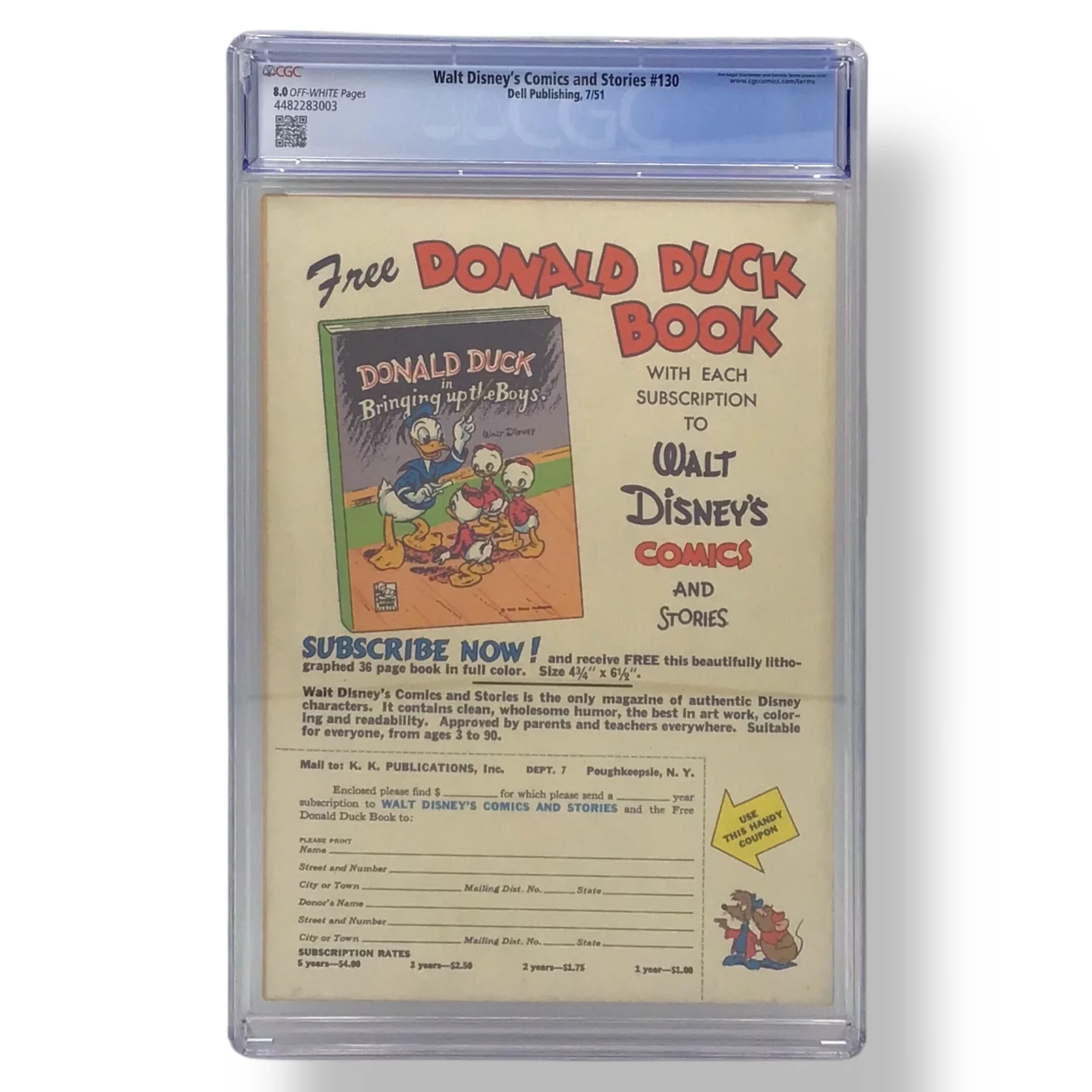 Walt Disney's Comics and Stories #130 | July 1951 | Dell Publishing | CGC 8.0 - Image 3