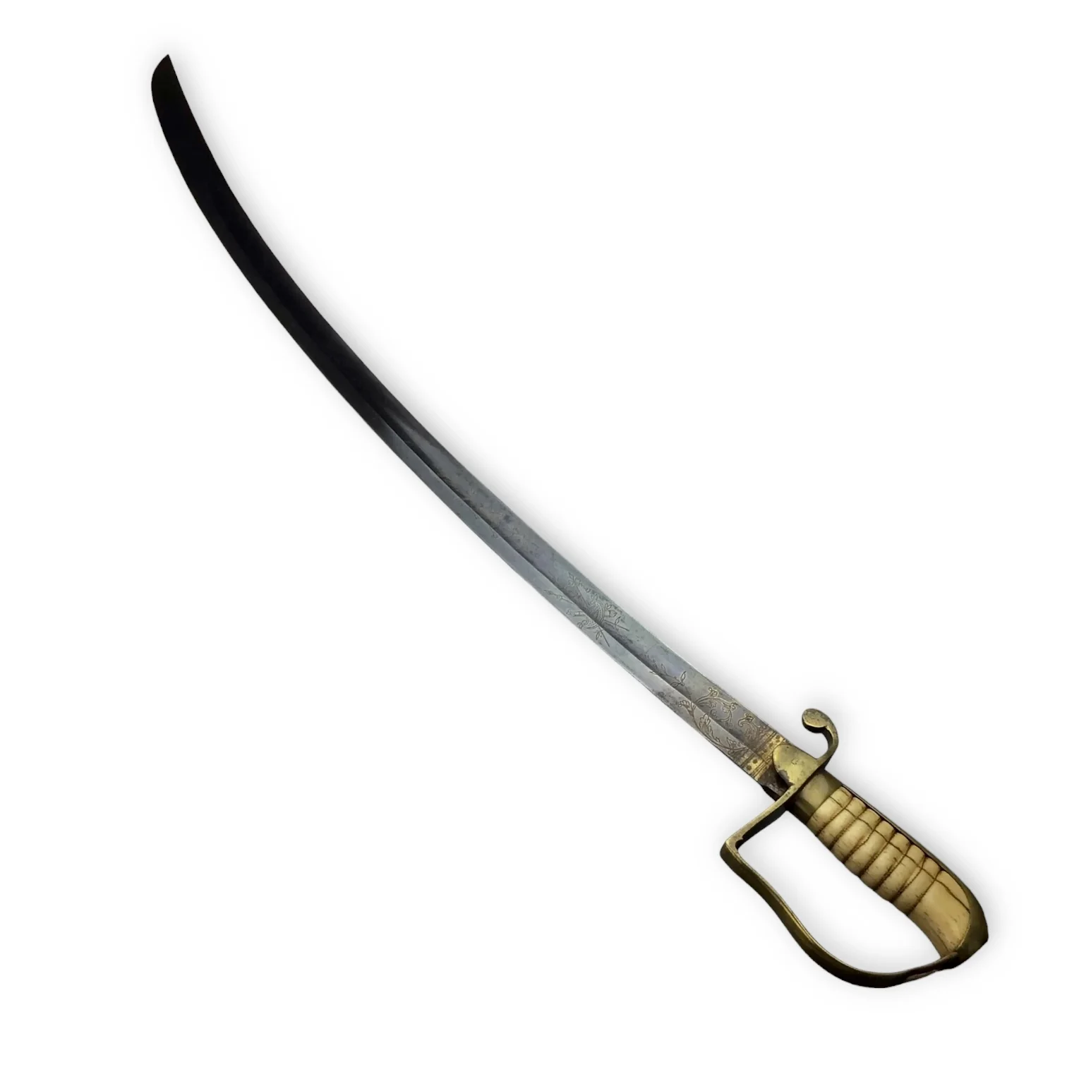 War of 1812 U.S. Cavalry Saber Ivory Hilt Imported Blade Brass Sheath - Image 6