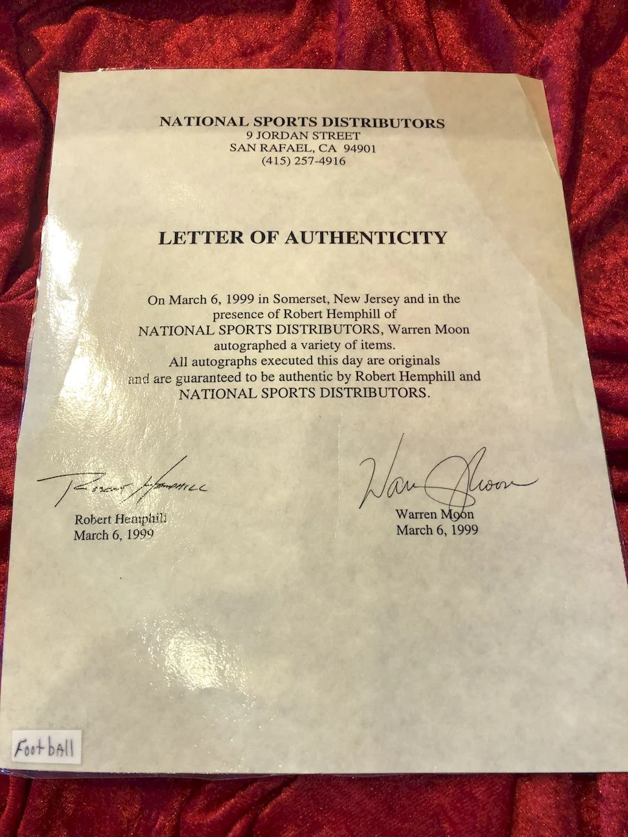Warren Moon Certified Authentic Autographed Football - Image 3
