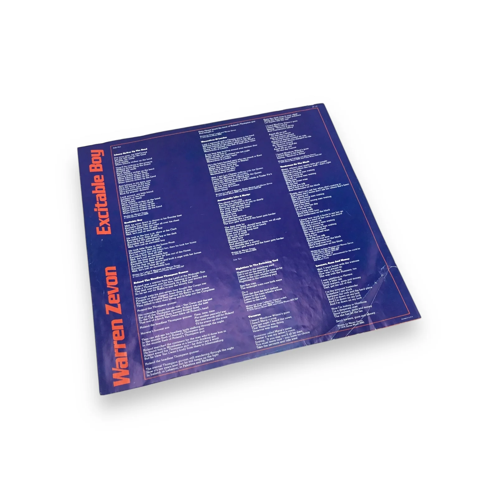 Warren Zevon - Excitable Boy | Preowned Rock LP - Image 4