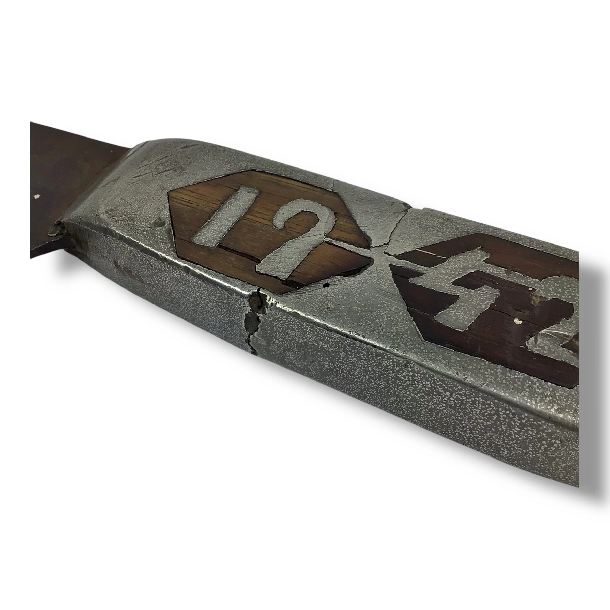 WWII US Theater Knife – Handcrafted with Molten Metal Hilt (Dated 1942, “LH”) - Image 3