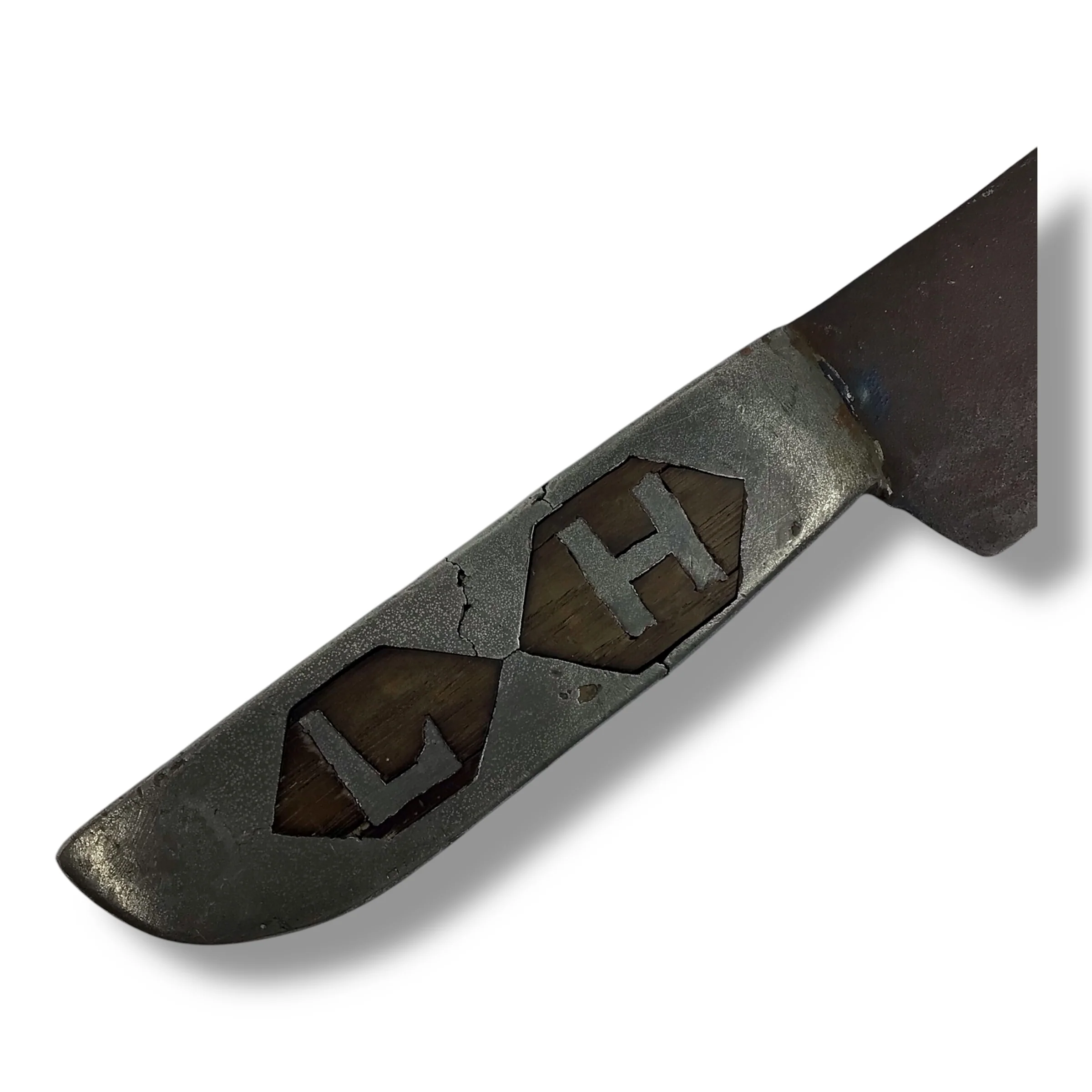 WWII US Theater Knife – Handcrafted with Molten Metal Hilt (Dated 1942, “LH”) - Image 6