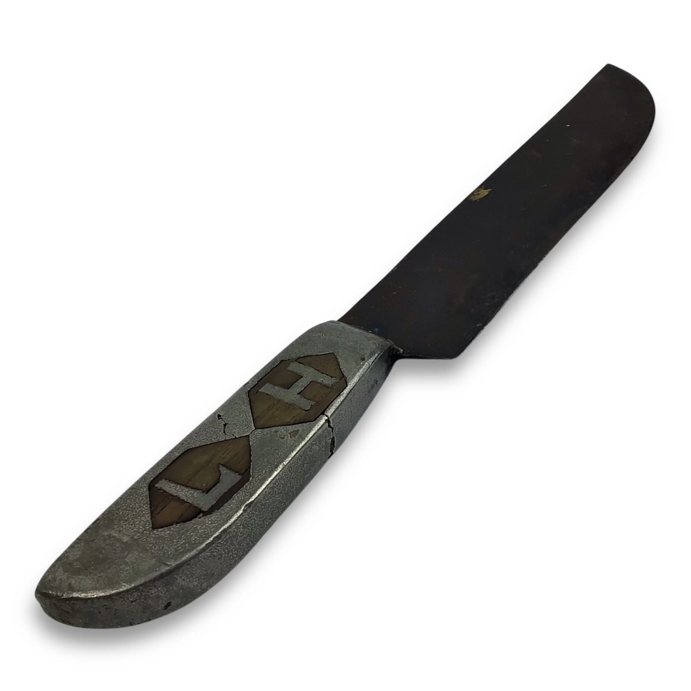 WWII US Theater Knife – Handcrafted with Molten Metal Hilt (Dated 1942, “LH”) - Image 7